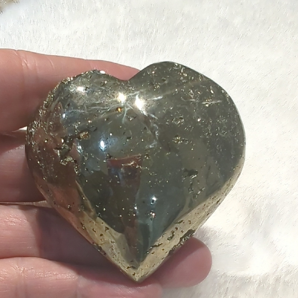 Heart-Shaped Pyrite Stone